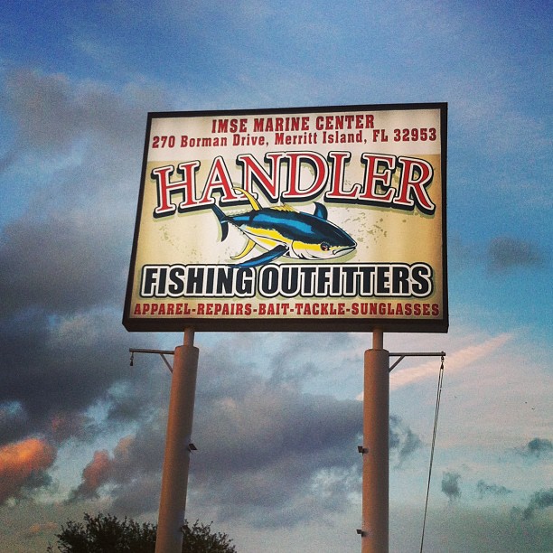 shop sign - Handler Fishing Supply in Merritt Island, Florida